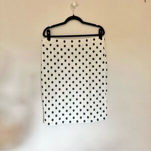J. Crew Black and White Polka Dot Pencil Skirt